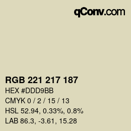 颜色代码: RGB 221 217 187 | qconv.com