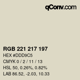 Color code: RGB 221 217 197 | qconv.com