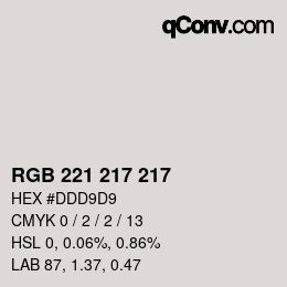 Color code: RGB 221 217 217 | qconv.com