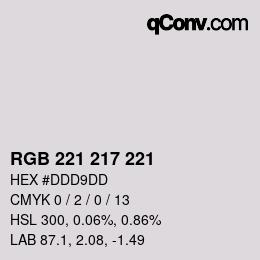 Color code: RGB 221 217 221 | qconv.com