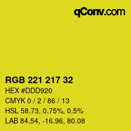 Color code: RGB 221 217 32 | qconv.com