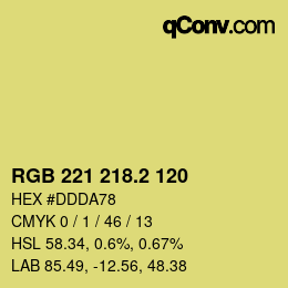 Color code: RGB 221 218.2 120 | qconv.com