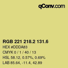 カラーコード: RGB 221 218.2 131.6 | qconv.com
