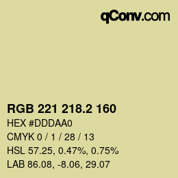カラーコード: RGB 221 218.2 160 | qconv.com