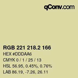 カラーコード: RGB 221 218.2 166 | qconv.com