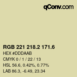 カラーコード: RGB 221 218.2 171.6 | qconv.com