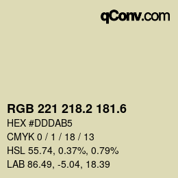 カラーコード: RGB 221 218.2 181.6 | qconv.com