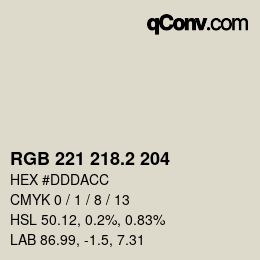 カラーコード: RGB 221 218.2 204 | qconv.com