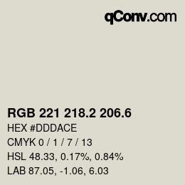 カラーコード: RGB 221 218.2 206.6 | qconv.com