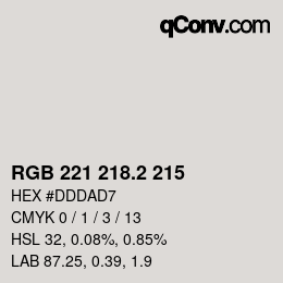カラーコード: RGB 221 218.2 215 | qconv.com