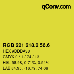 カラーコード: RGB 221 218.2 56.6 | qconv.com