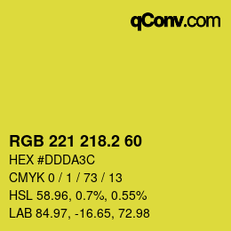 カラーコード: RGB 221 218.2 60 | qconv.com