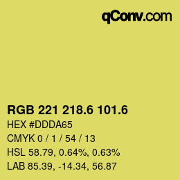 カラーコード: RGB 221 218.6 101.6 | qconv.com