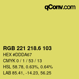 カラーコード: RGB 221 218.6 103 | qconv.com
