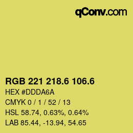 カラーコード: RGB 221 218.6 106.6 | qconv.com
