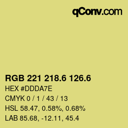 カラーコード: RGB 221 218.6 126.6 | qconv.com