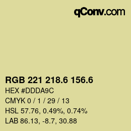 カラーコード: RGB 221 218.6 156.6 | qconv.com