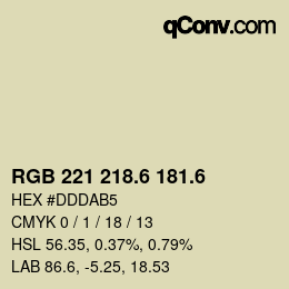 カラーコード: RGB 221 218.6 181.6 | qconv.com