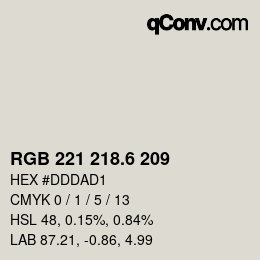 カラーコード: RGB 221 218.6 209 | qconv.com