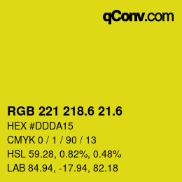 カラーコード: RGB 221 218.6 21.6 | qconv.com