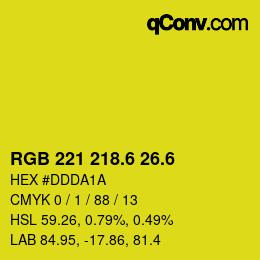 カラーコード: RGB 221 218.6 26.6 | qconv.com
