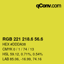 カラーコード: RGB 221 218.6 56.6 | qconv.com