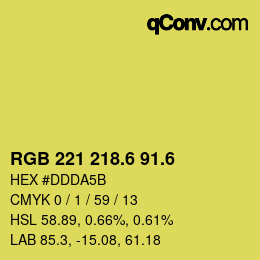 カラーコード: RGB 221 218.6 91.6 | qconv.com