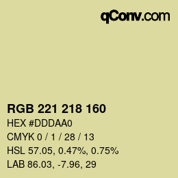 Color code: RGB 221 218 160 | qconv.com