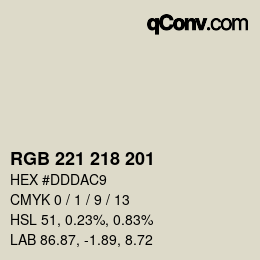 カラーコード: RGB 221 218 201 | qconv.com