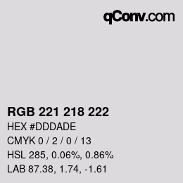 Color code: RGB 221 218 222 | qconv.com