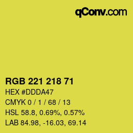 Código de color: RGB 221 218 71 | qconv.com