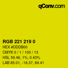 Color code: RGB 221 219 0 | qconv.com