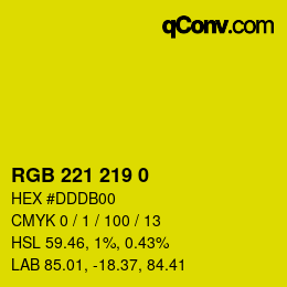カラーコード: RGB 221 219 0 | qconv.com