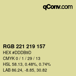 Farbcode: RGB 221 219 157 | qconv.com