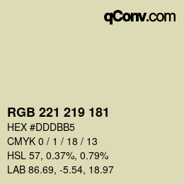 Color code: RGB 221 219 181 | qconv.com