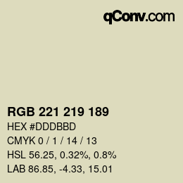 颜色代码: RGB 221 219 189 | qconv.com