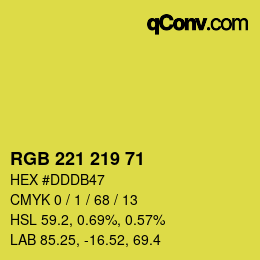 Color code: RGB 221 219 71 | qconv.com