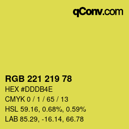 Color code: RGB 221 219 78 | qconv.com