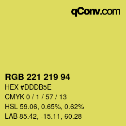 Color code: RGB 221 219 94 | qconv.com