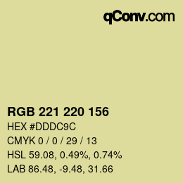 Color code: RGB 221 220 156 | qconv.com