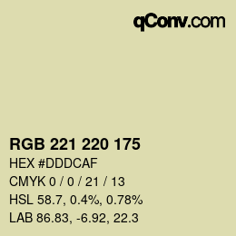 Color code: RGB 221 220 175 | qconv.com