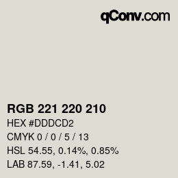 Code couleur: RGB 221 220 210 | qconv.com