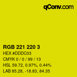 カラーコード: RGB 221 220 3 | qconv.com