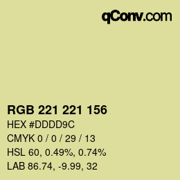 Color code: RGB 221 221 156 | qconv.com