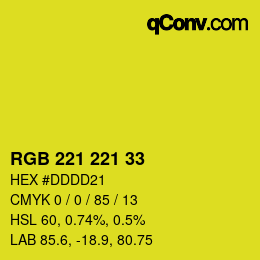 Color code: RGB 221 221 33 | qconv.com