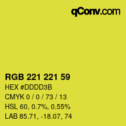 Color code: RGB 221 221 59 | qconv.com