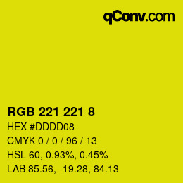カラーコード: RGB 221 221 8 | qconv.com