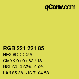 Color code: RGB 221 221 85 | qconv.com