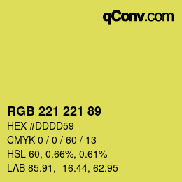 Color code: RGB 221 221 89 | qconv.com