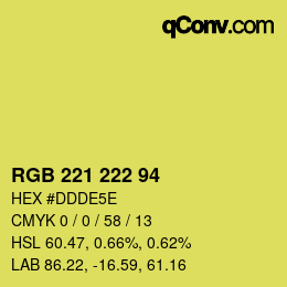 Color code: RGB 221 222 94 | qconv.com